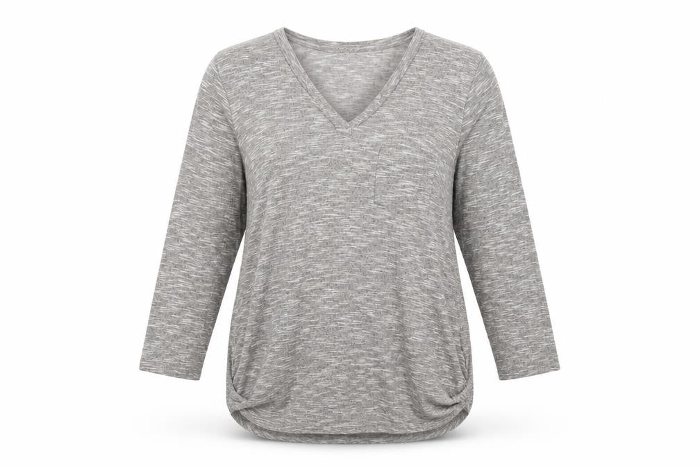 Front view of Papaya women’s grey jumper, size UK 16
