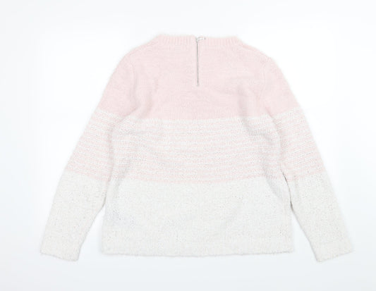 Debenhams Womens Pink Striped Knit Pullover Jumper Size 16
