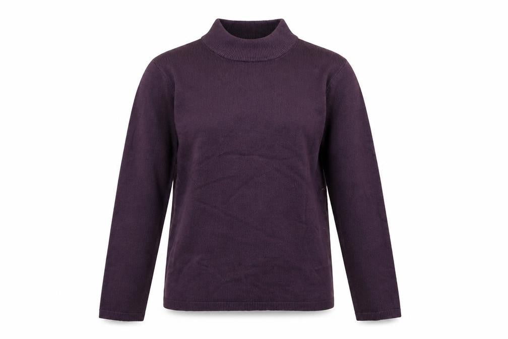 Front view of Matalan women’s purple knit jumper, size UK 10