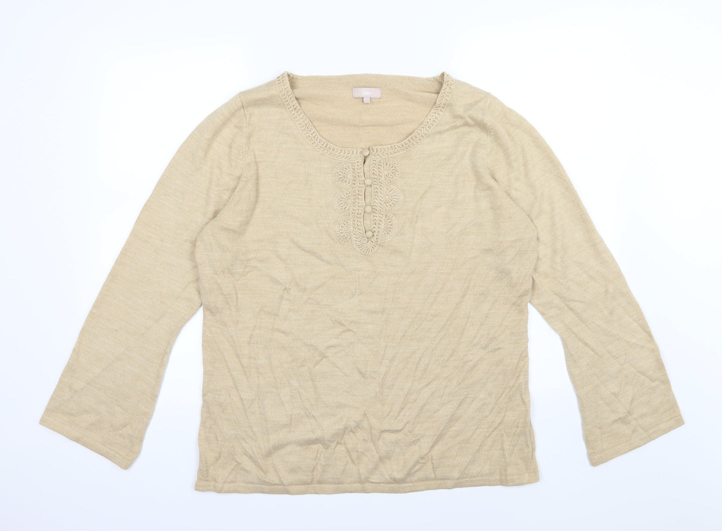 Soon Womens Brown  Knit Pullover Jumper Size 20