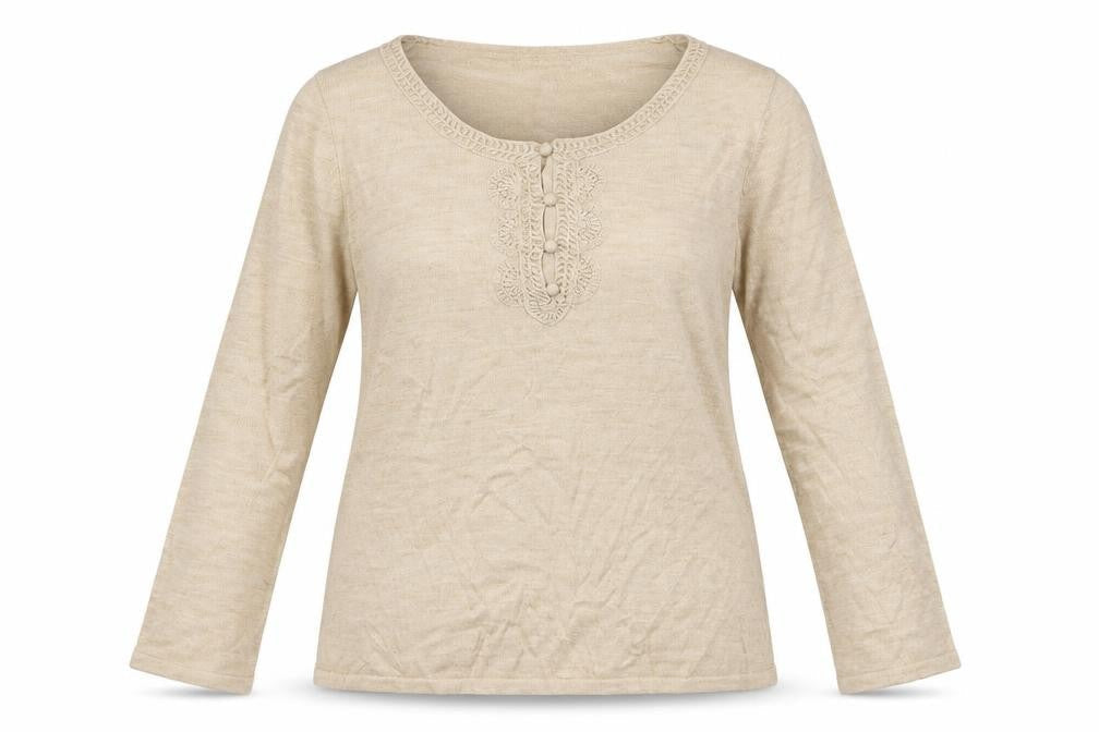 Front view of Soon women’s brown knit jumper, size UK 20