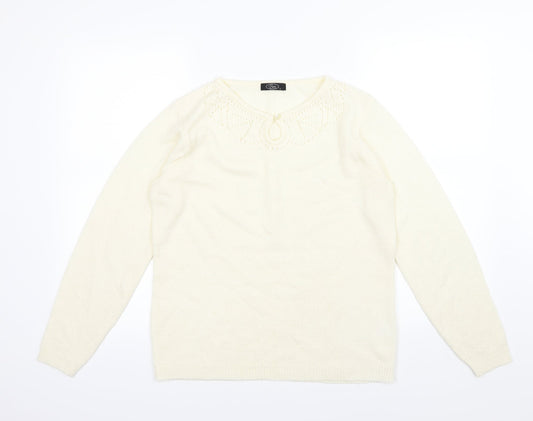 Bonmarché Womens Ivory  Knit Pullover Jumper Size S