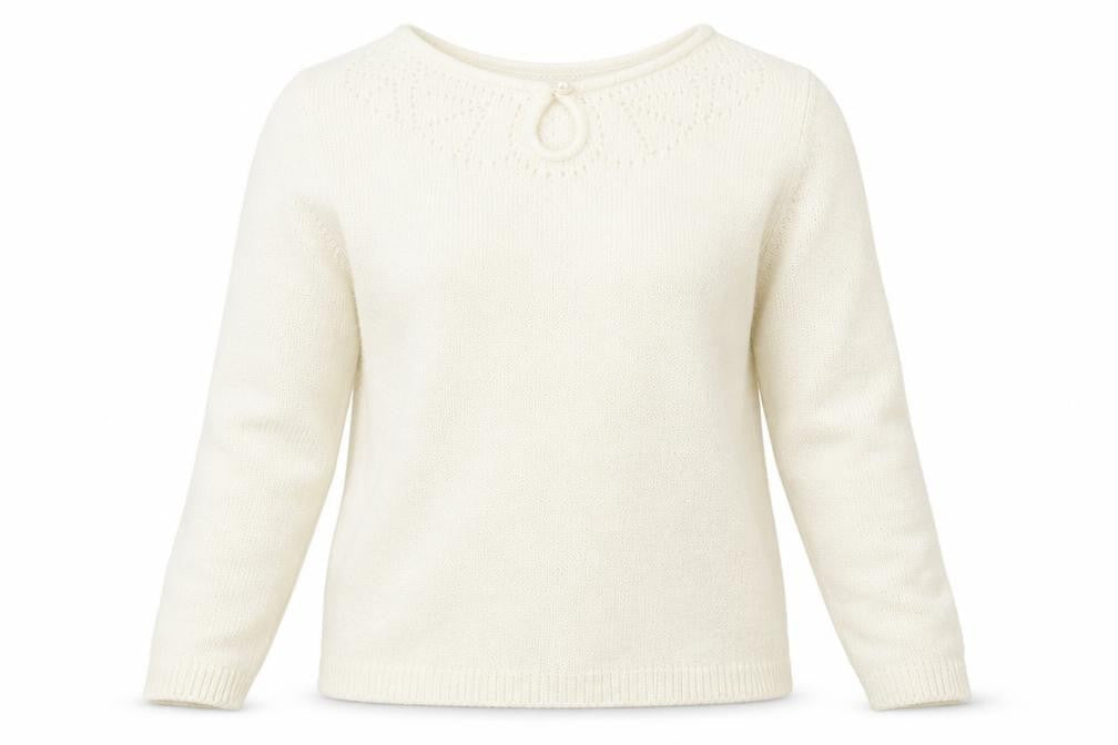 Front view of Bonmarché women’s ivory knit jumper, size S