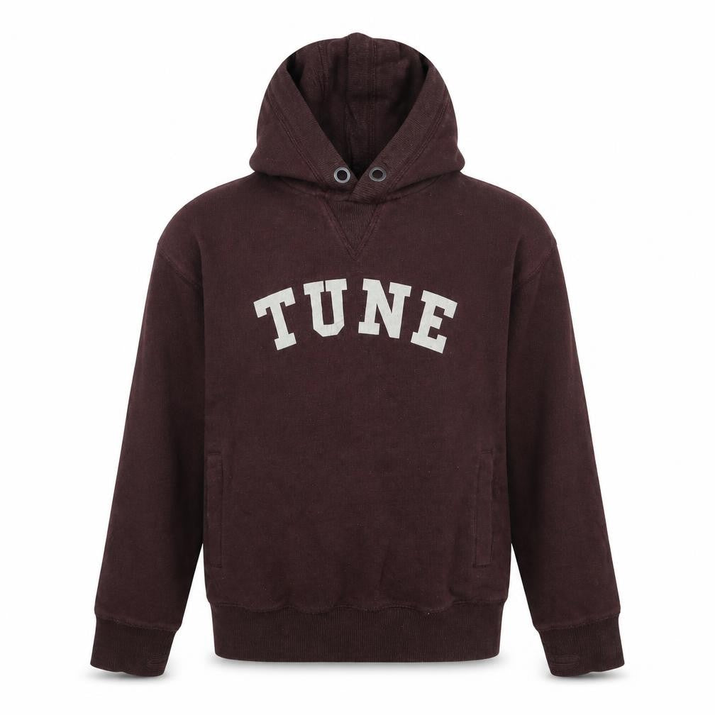 Front view of Next boys’ brown jersey pullover hoodie, size 10, years - tune