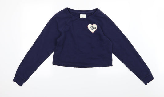 Girly Kicks Womens Blue  Jersey Pullover Sweatshirt Size S