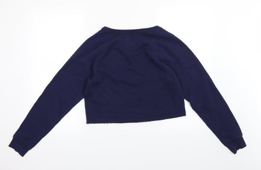 Girly Kicks Womens Blue  Jersey Pullover Sweatshirt Size S