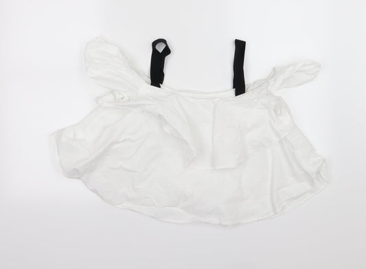Zara Womens White  Woven Basic Blouse Size XS