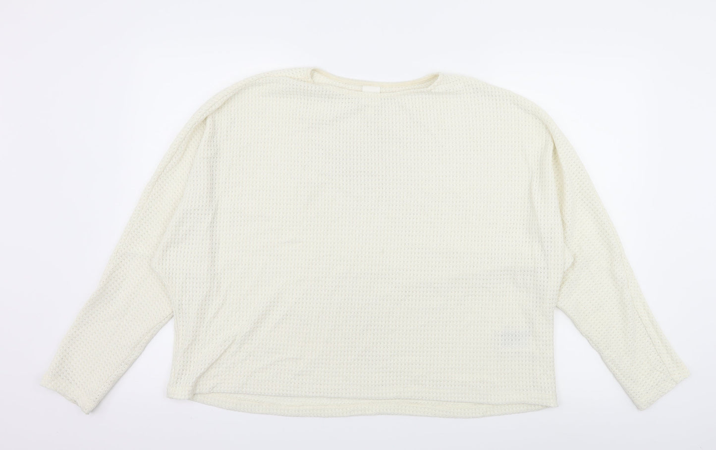 H&M Womens Ivory  Knit Pullover Jumper Size L