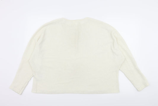 H&M Womens Ivory  Knit Pullover Jumper Size L
