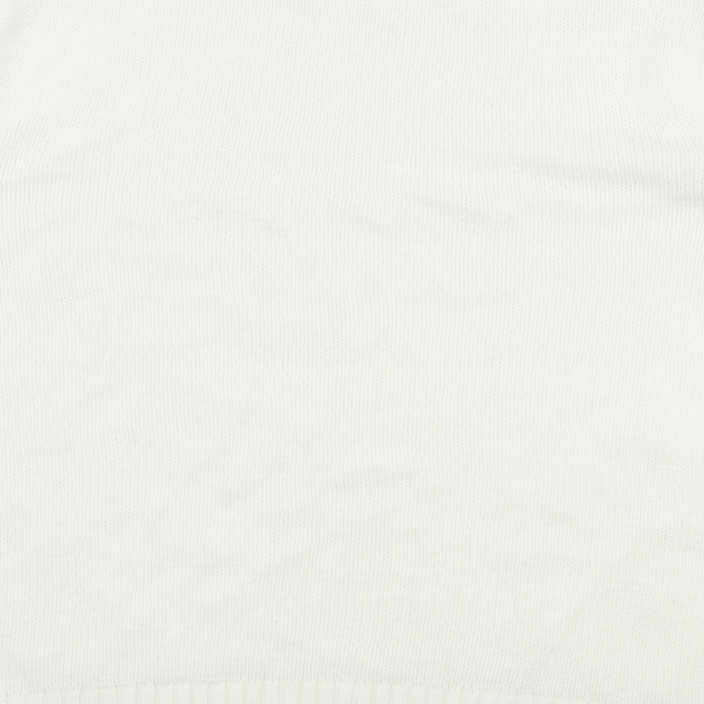 Papaya Womens White  Knit Pullover Jumper Size M