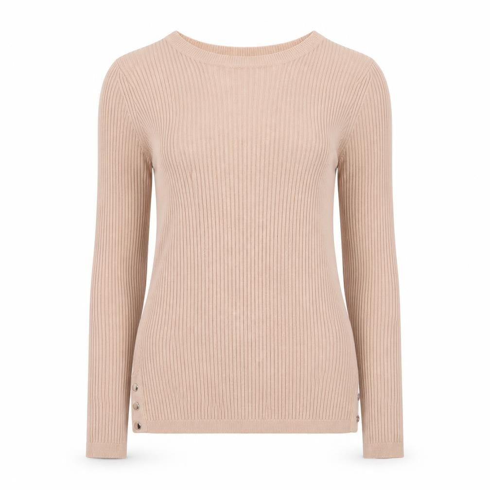 Front view of Dorothy Perkins women’s pink knit jumper, size UK 8