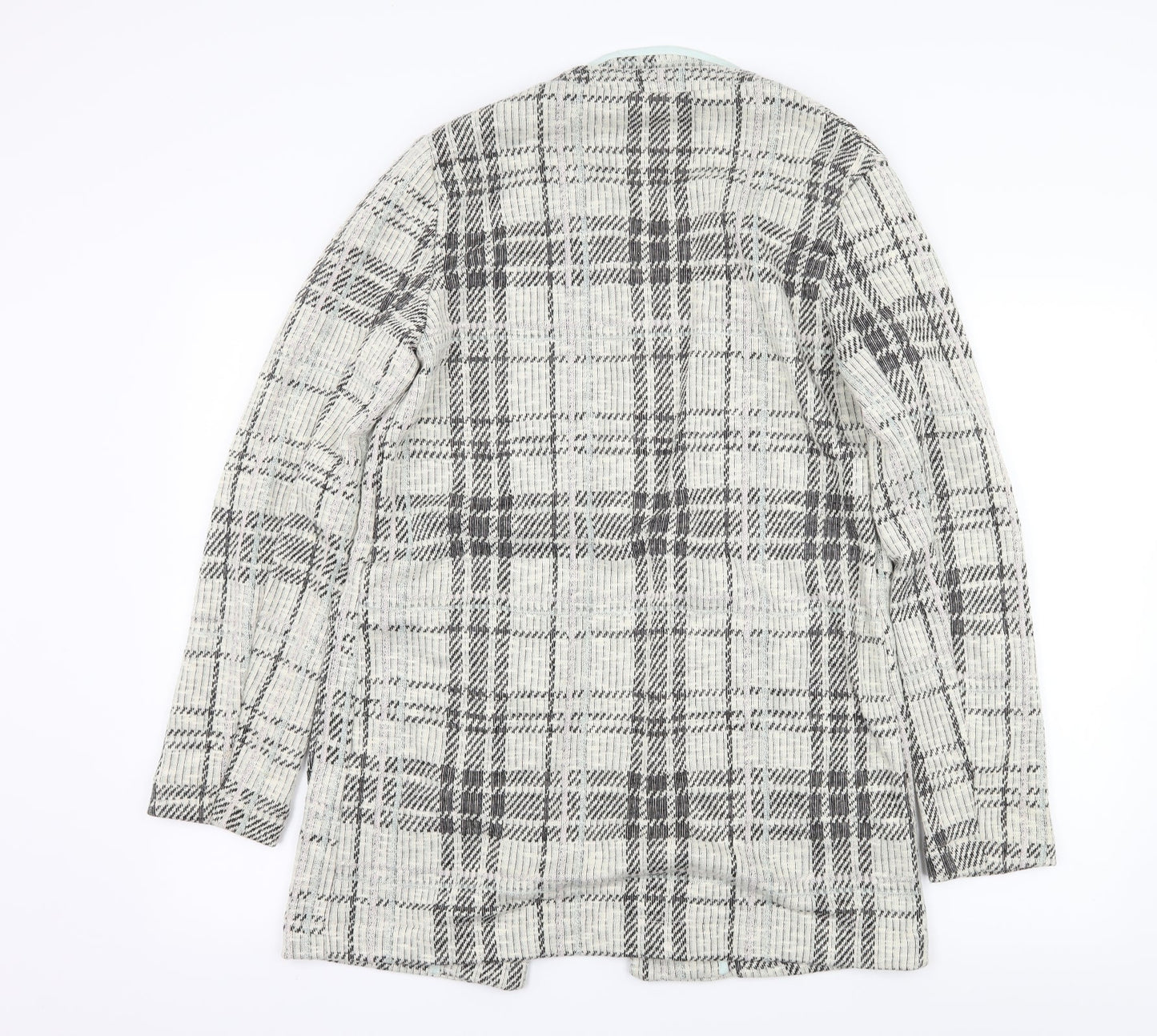 New Look Womens Ivory Plaid Jersey Jacket  Size 12