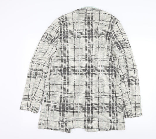New Look Womens Ivory Plaid Jersey Jacket  Size 12