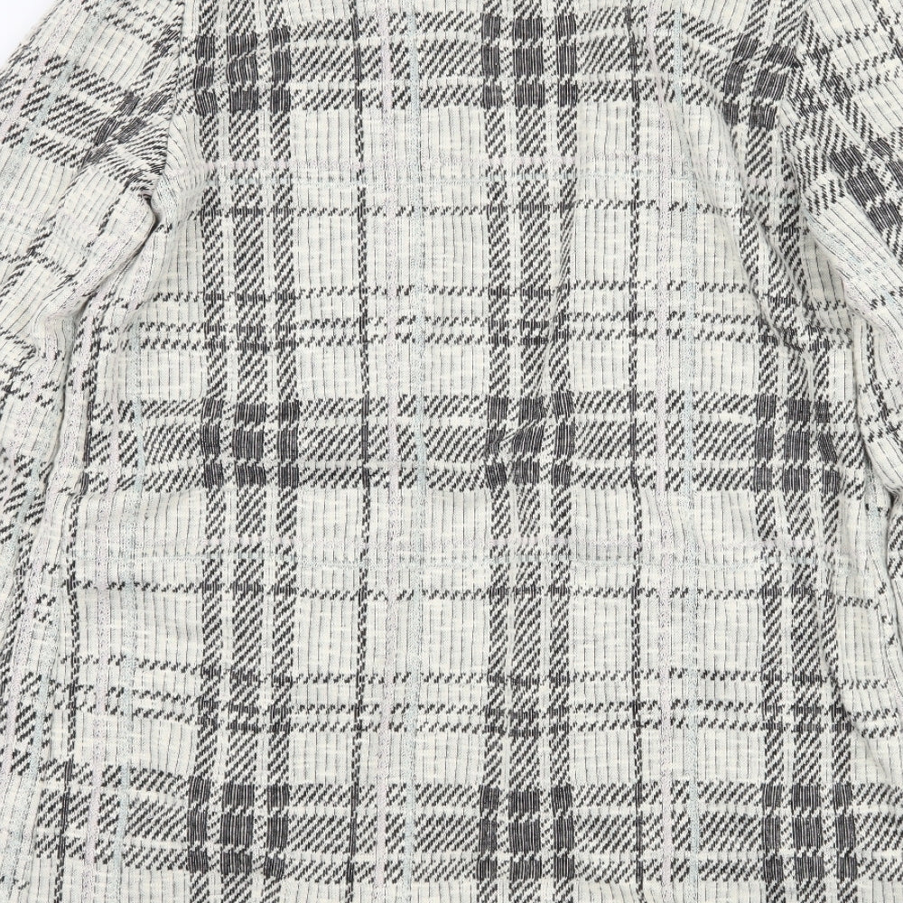 New Look Womens Ivory Plaid Jersey Jacket  Size 12
