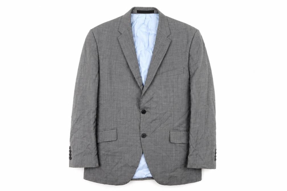 Front view of Marks & Spencer men’s grey jacket suit jacket, size L