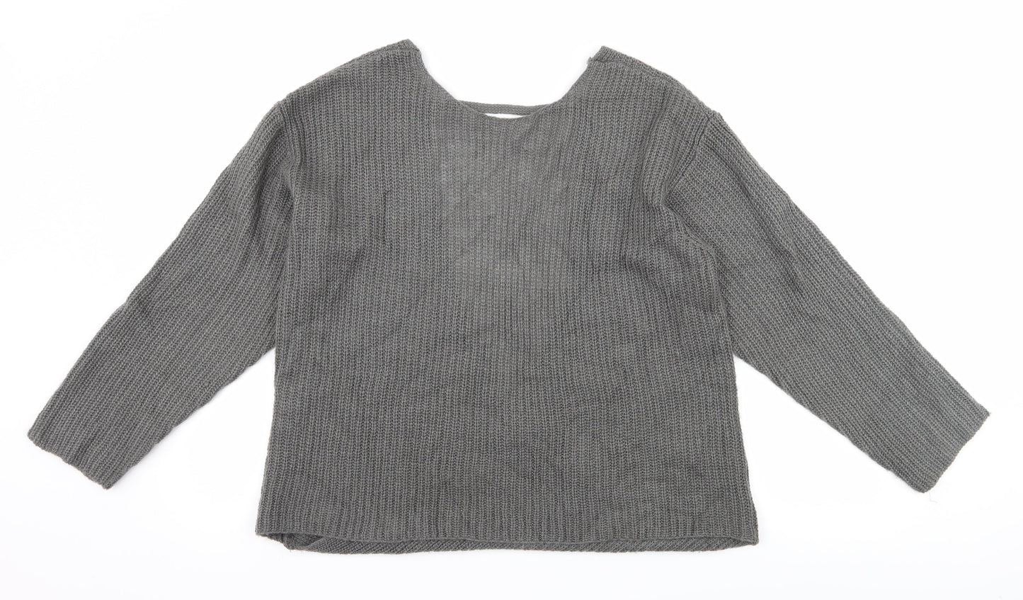 H&M Womens Grey  Knit Pullover Jumper Size L