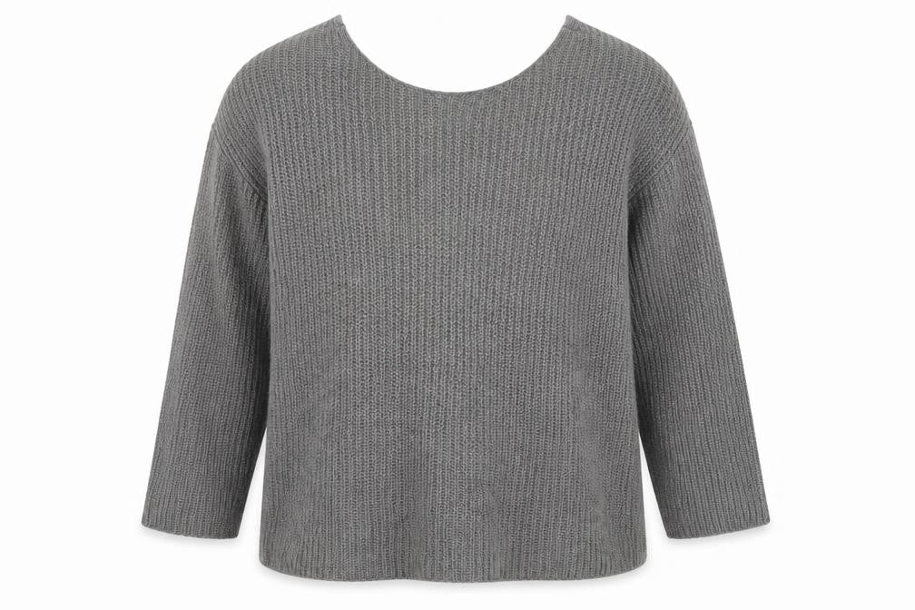 Front view of H&M women’s grey knit jumper, size L