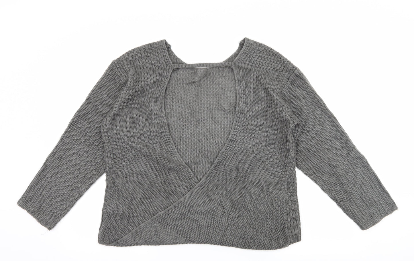 H&M Womens Grey  Knit Pullover Jumper Size L