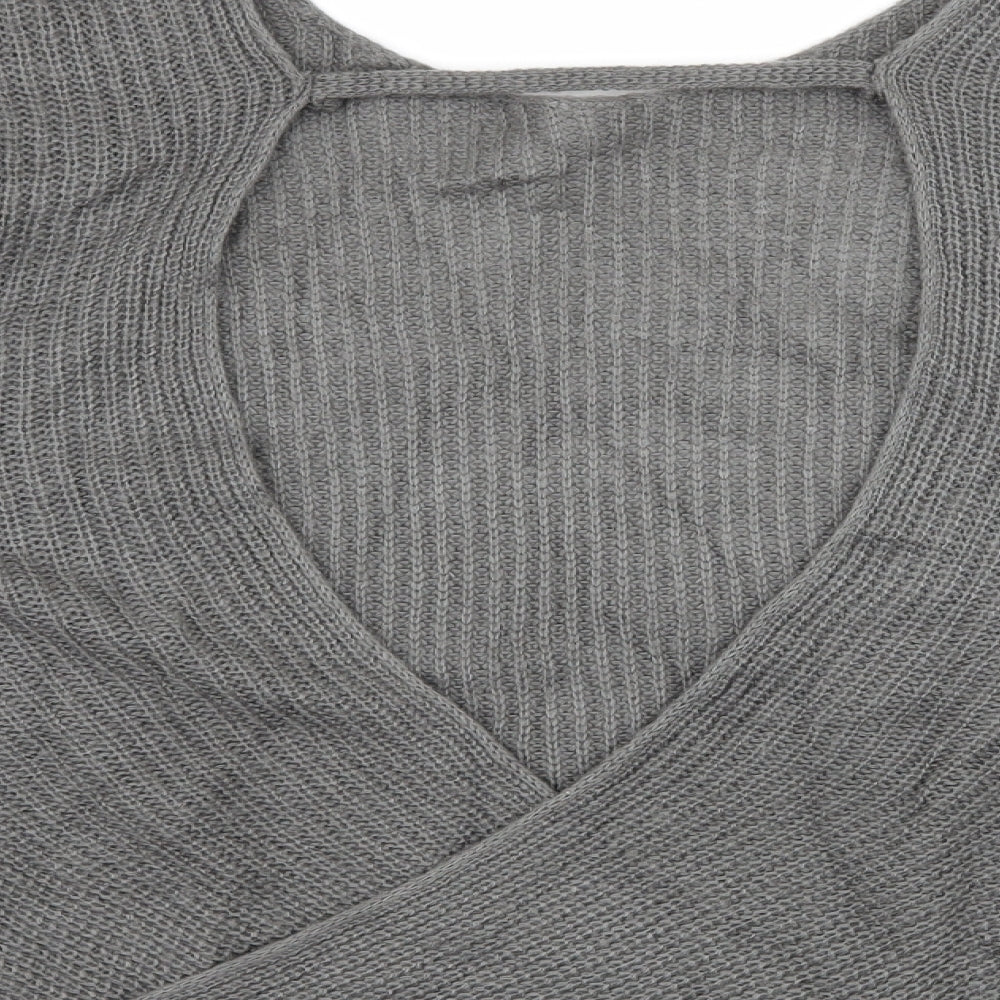 H&M Womens Grey  Knit Pullover Jumper Size L