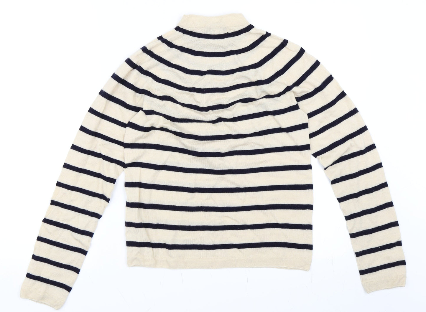 Preworn Womens Beige Striped  Pullover Jumper Size S