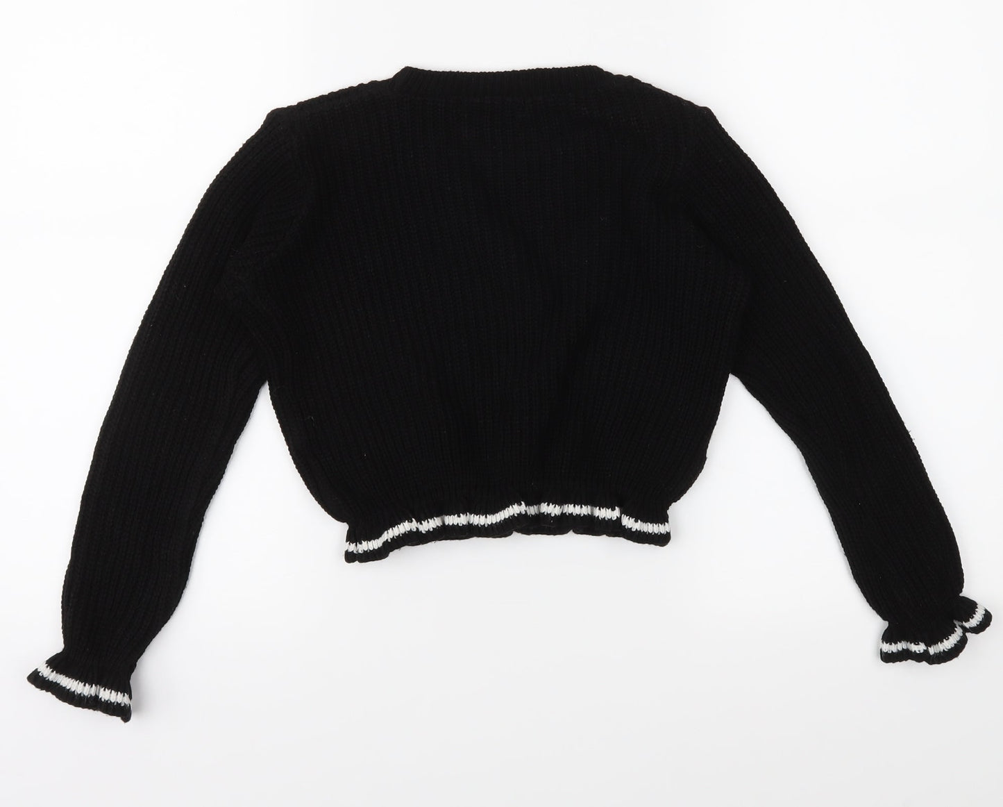 Select Girls Black  Knit Pullover Jumper Size 12-13 Years