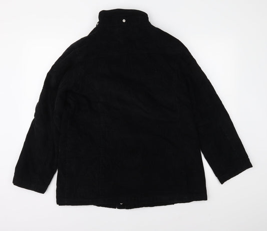 Maine Womens Black  Corduroy Jacket Coat Size 14