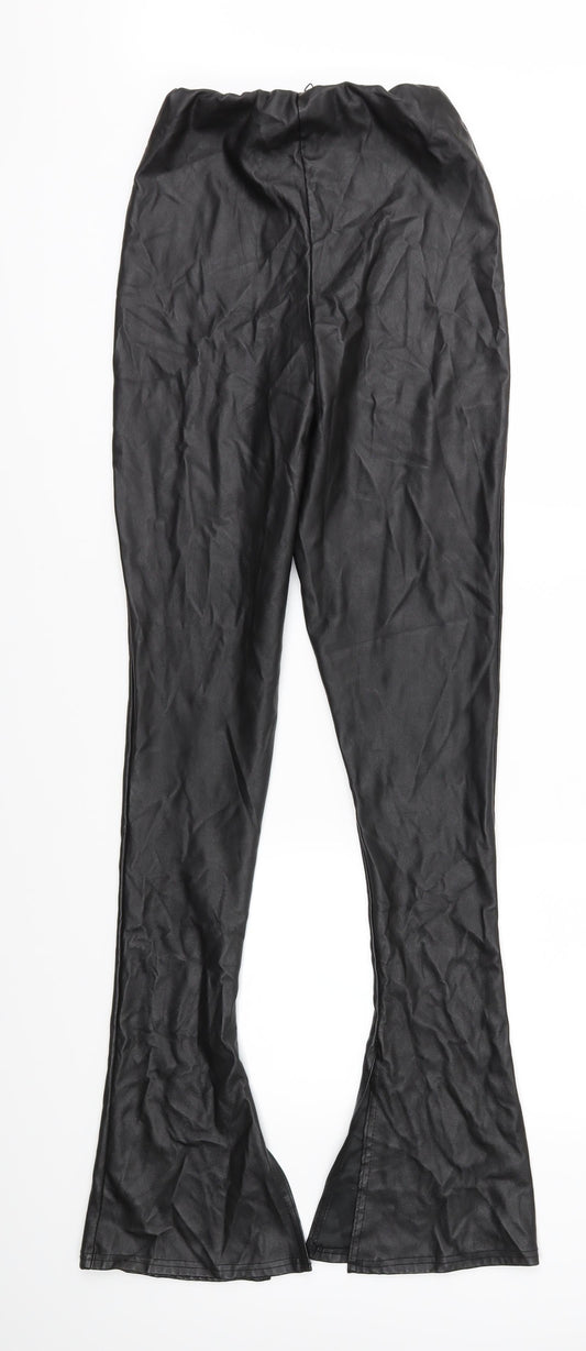 PRETTYLITTLETHING Womens Black   Trousers  Size 8 L34 in