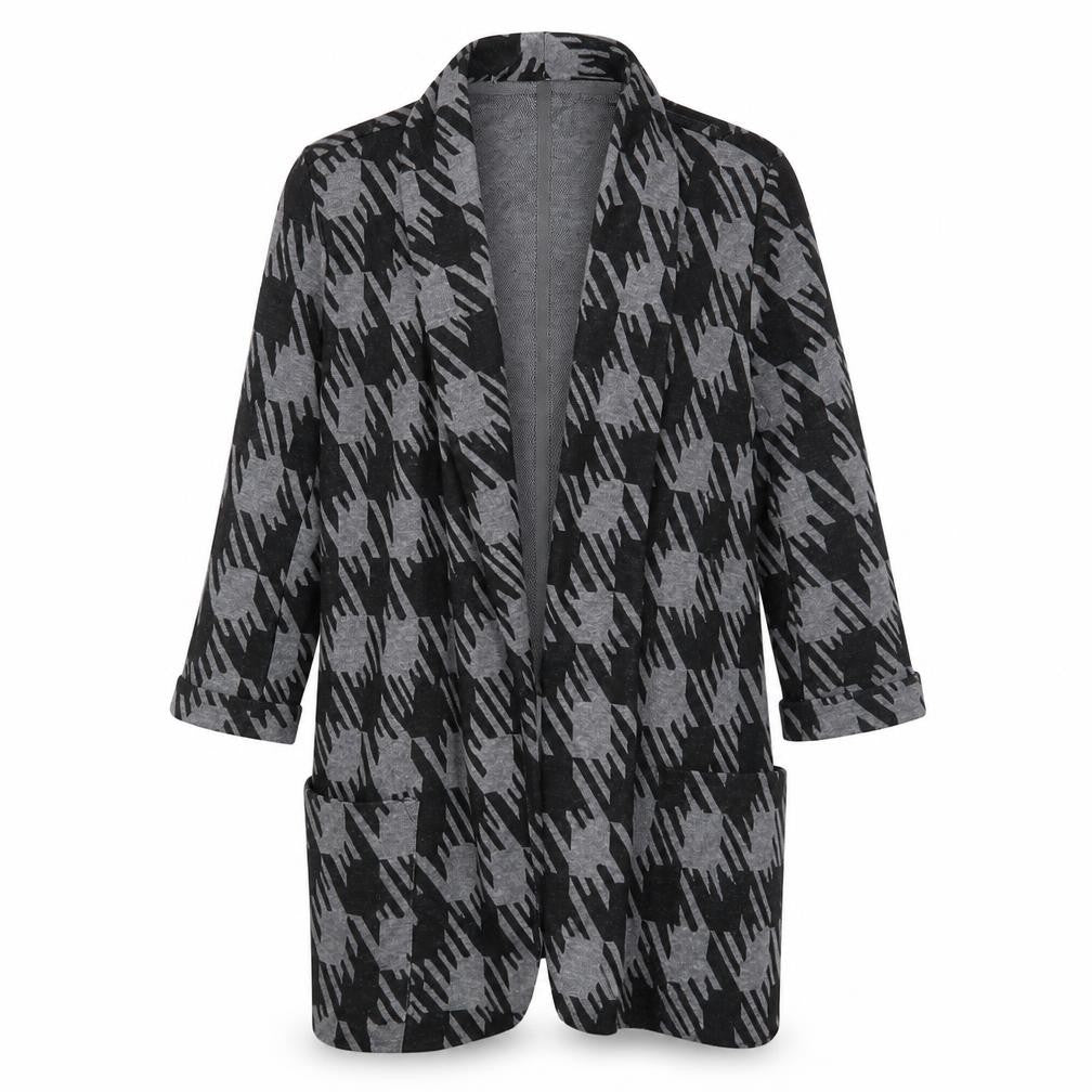 Next Womens Grey Houndstooth  Jacket Blazer Size 8