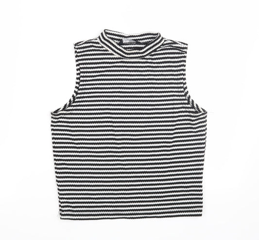 Select Womens Black Striped  Basic Blouse Size 10