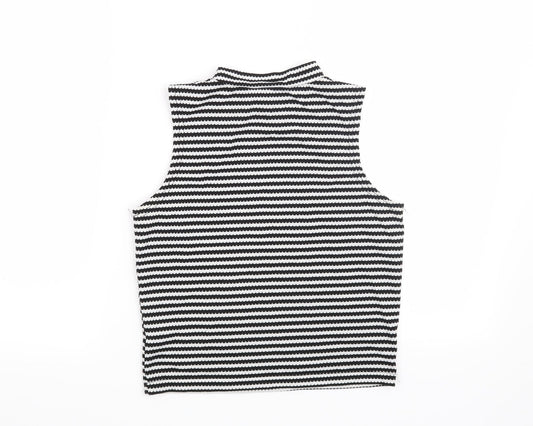 Select Womens Black Striped  Basic Blouse Size 10