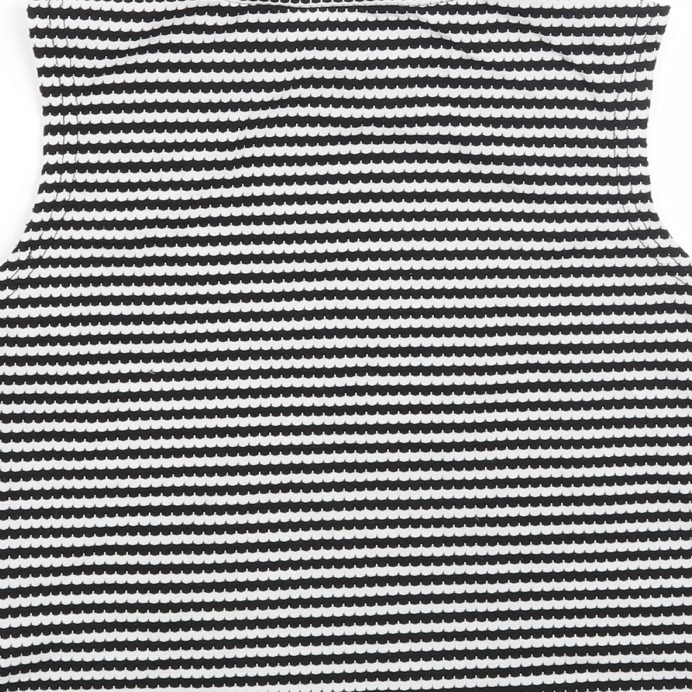 Select Womens Black Striped  Basic Blouse Size 10