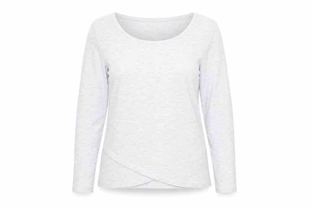 Front view of Next women’s grey pullover sweatshirt, size UK 12