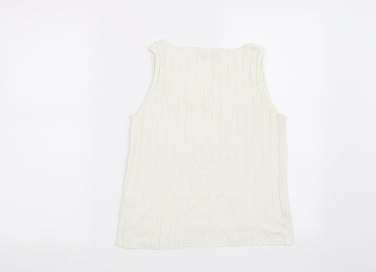 Kaleidoscope Womens White   Vest Jumper Size 10