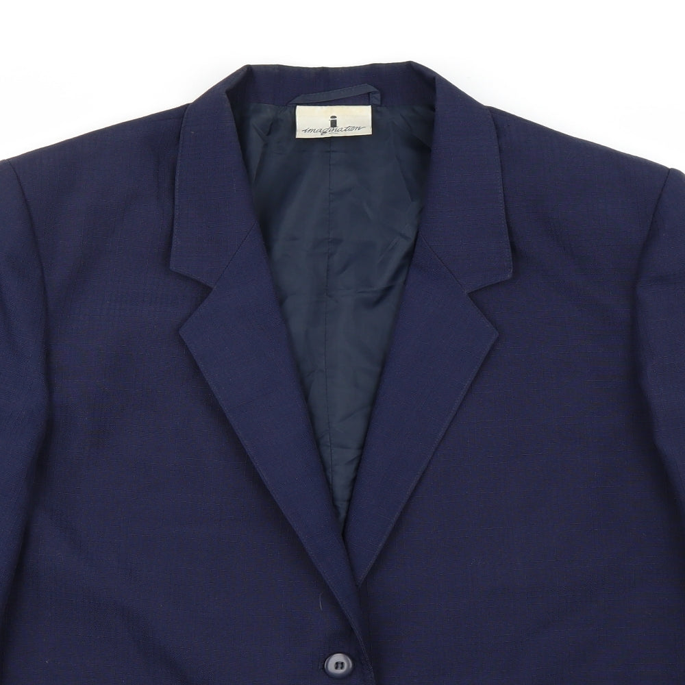 Imagination Womens Blue   Jacket Suit Jacket Size 18