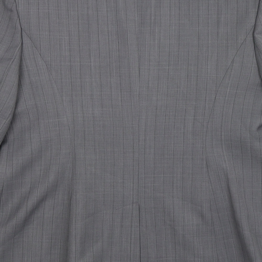 Select Womens Grey Striped  Jacket Suit Jacket Size 16
