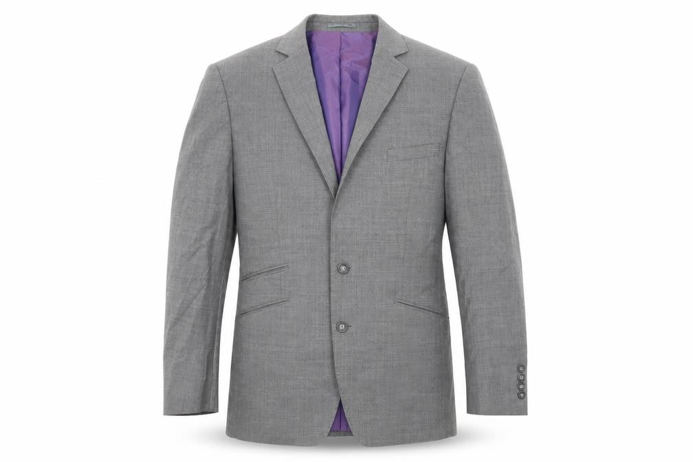 Front view of Brook Taverner men’s grey jacket suit jacket, size 38