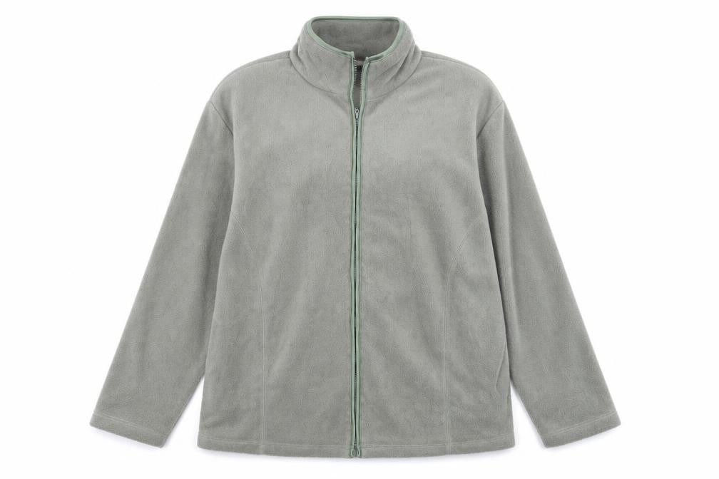 Front view of Bonmarché women’s green fleece jacket, size L