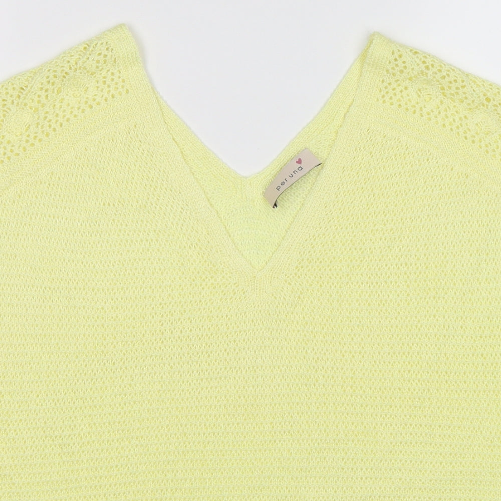 Per Una Womens Yellow  Knit Pullover Jumper Size 14