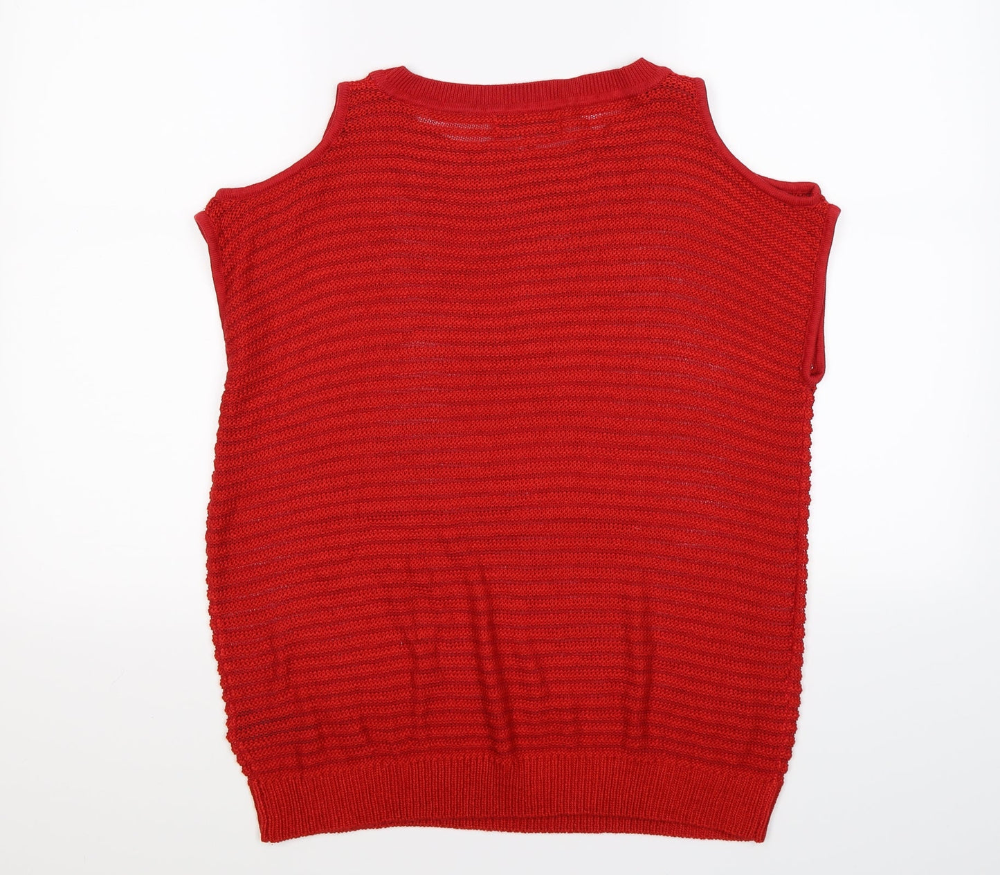 NEXT Womens Red Striped Knit Pullover Jumper Size 10  - CODL SHOULDER