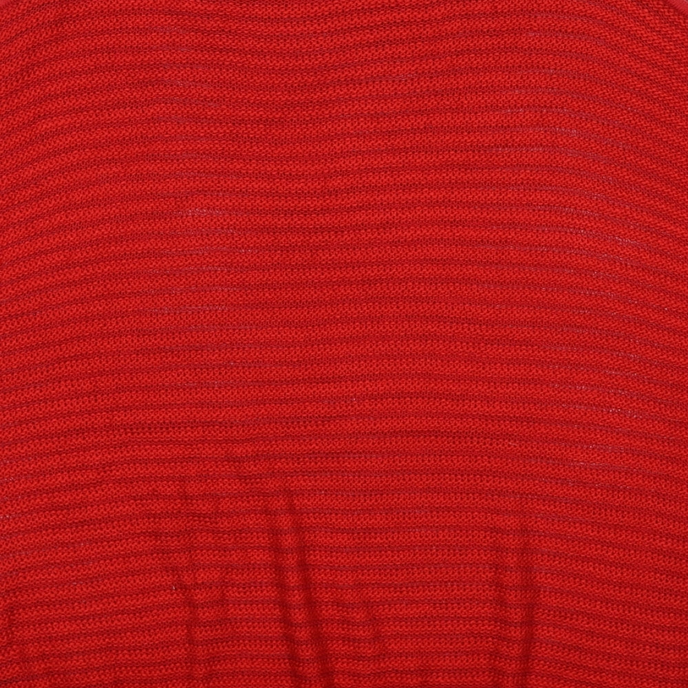 NEXT Womens Red Striped Knit Pullover Jumper Size 10  - CODL SHOULDER