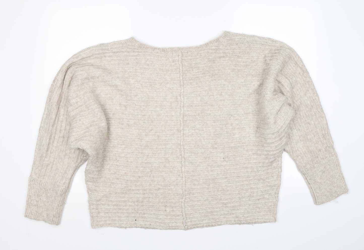 New Look Womens Beige Striped Knit Pullover Jumper Size L