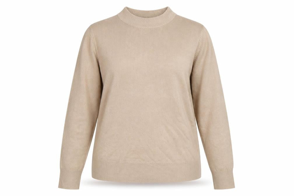 Front view of originals women’s beige knit jumper, size UK 14