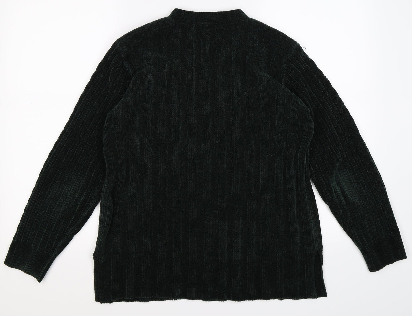 Classic Elements Womens Green Striped Knit Pullover Jumper Size S