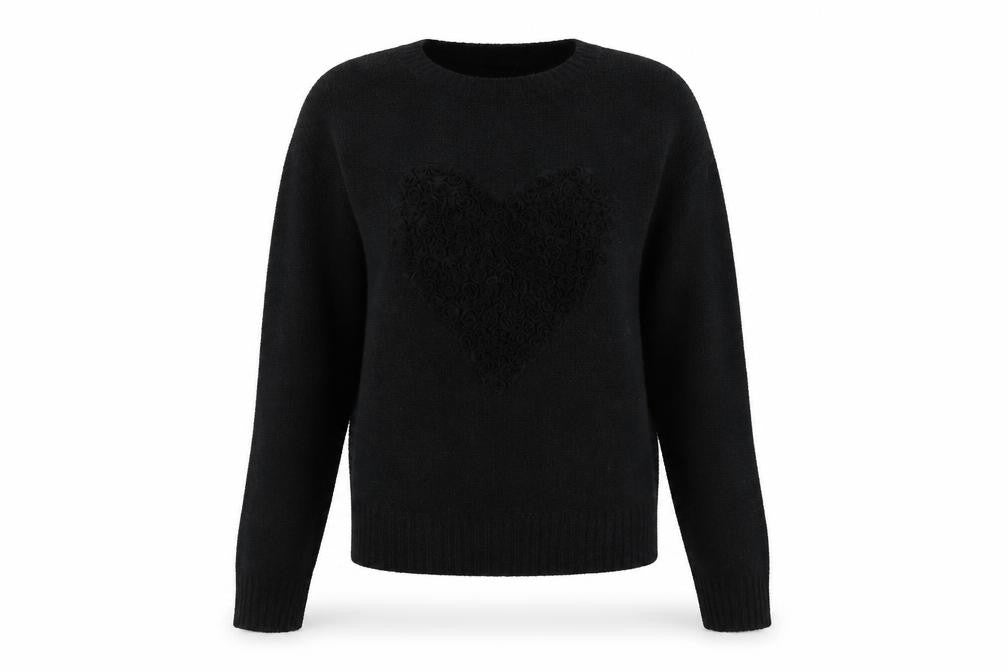 Front view of Dorothy Perkins women’s black fleece jumper, size UK 6