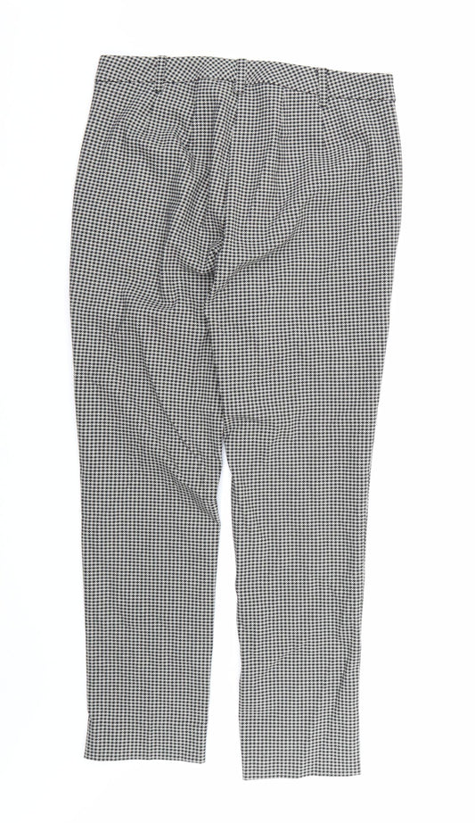 Marks and Spencer Womens Black Geometric  Trousers  Size 12 L26 in