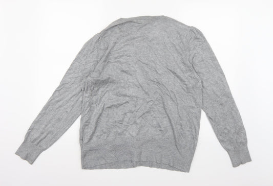amrks Womens Grey  Knit Cardigan Jumper Size 20