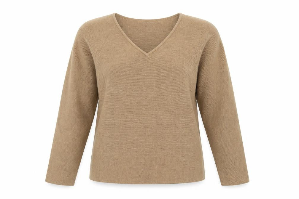 Front view of H&M women’s brown knit jumper, size S