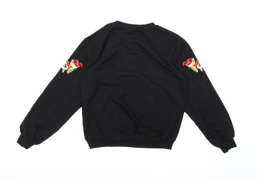 Monogram Womens Black   Pullover Sweatshirt Size S