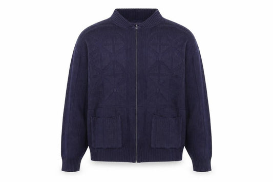 Invicta Mens Blue  Knit Full Zip Jumper Size M