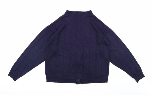 Invicta Mens Blue  Knit Full Zip Jumper Size M
